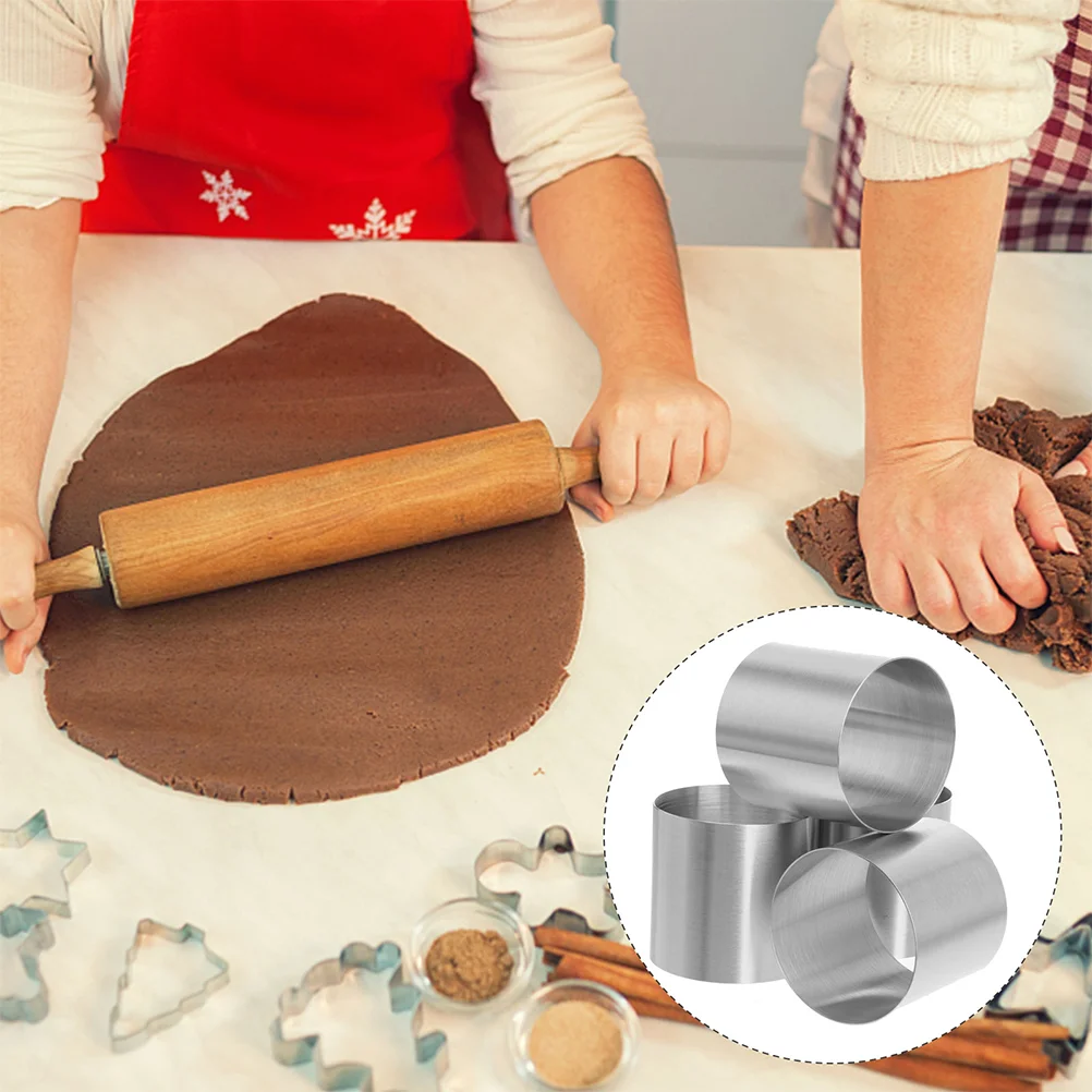 

12 Pcs Mousse Cake Round Circle Baking Pan Metal Ring Molds Stainless Steel DIY