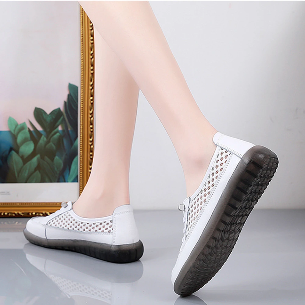 Sneakers for Women 2022 New Breathable Genuine Leather Tennis Female Shoes Luxury Designer Summer Trend White Casual Sports