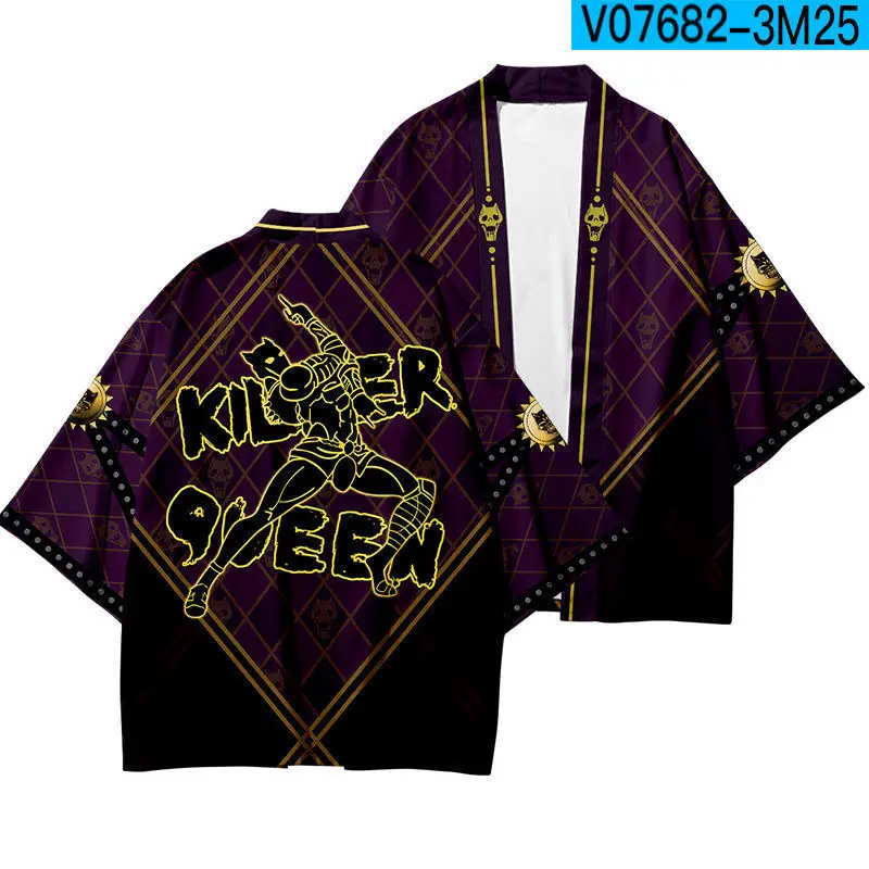 

Anime JoJo's Bizarre Adventure Harajuku Cosplay 3D Print Streetwear Men Women Fashion Kimono Tees Tops Oversized kids Clothing