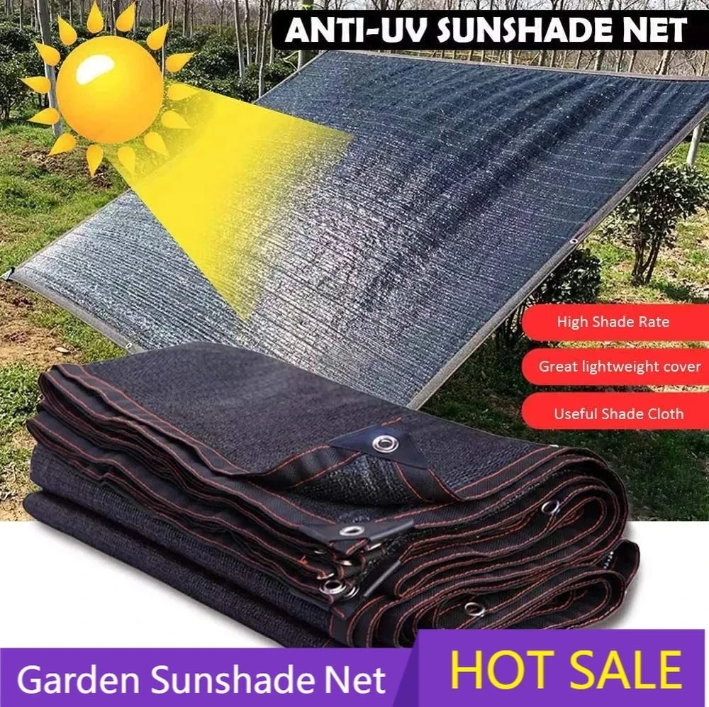 

8pin 80% Shading Outdoor Garden Sunshade Net UV Protection Black Sun Shade Nets Sun Sails Succulents Plant Car Cover Sun Shelter