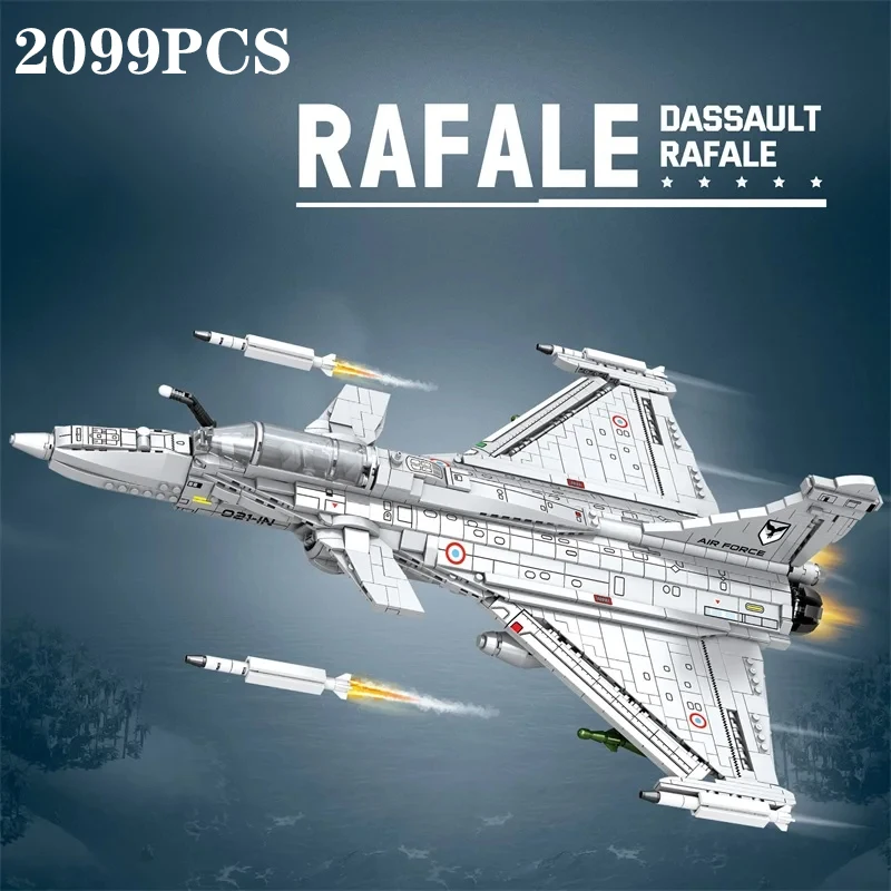 Diy Военный Истребитель Rafale Модель Строительные Блоки Набор 2099 Шт. Развивающая