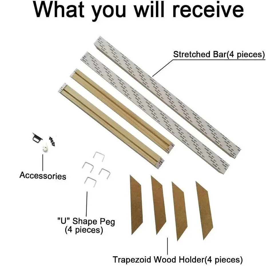 Деревянная рамка для холста 65x95 см в пасторальном стиле прямоугольной формы