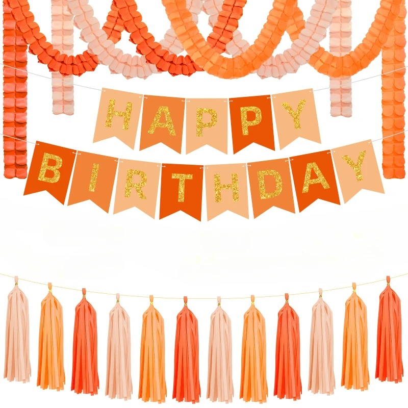 Оранжевый осенний Бохо на День Благодарения ранний день рождения украшения