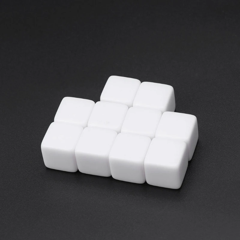 

Blank White Dice 14mm Blank Acrylic Dice Acrylic 6 Sided Party Family DIY Games Printing Kid Toys