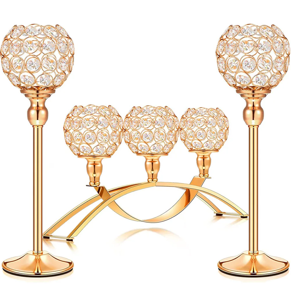 S Tealight Candlestick Candelabra Stand With 3 Arms Decorative Table Centerpieces