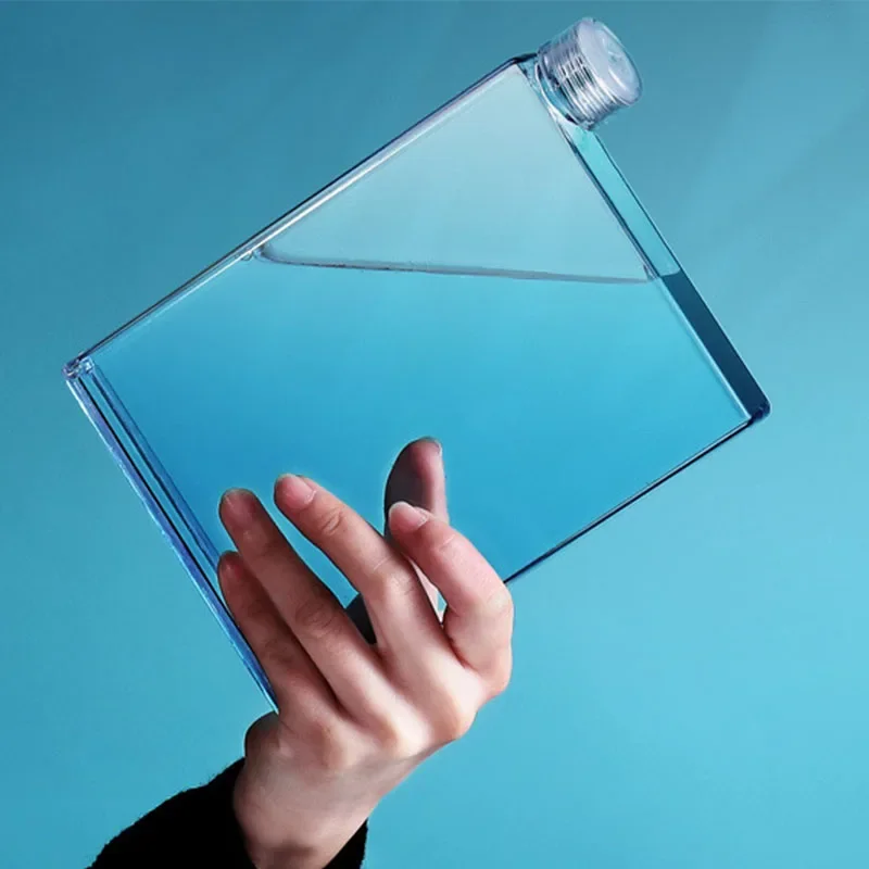 

Fashion Travel Plastic Flat Water Kettle 500ml Portable A5 Paper Water Bottle Outdoor Sporty Pad Drink Cup Flask BPA Free