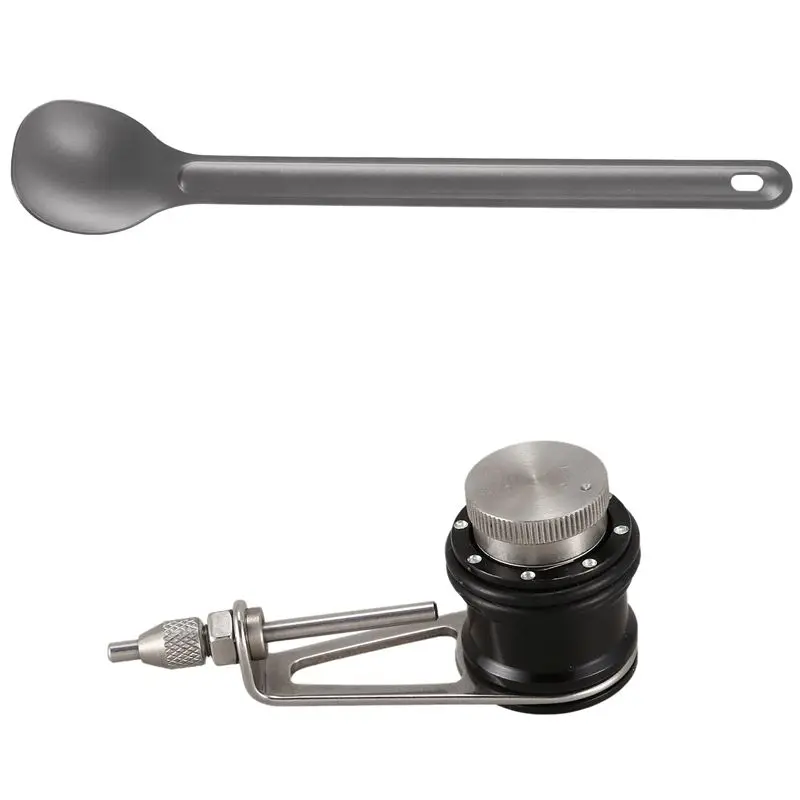 

New Hot 1 Pcs Camping Spoon Tableware Long-Handled Titanium Spoon & 1 Pcs Fishing Line Knot Assist GT PRO FG Knot Machine