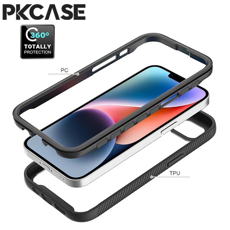 Фото PKCASE 3 в 1, прозрачный гибридный противоударный чехол для iPhone 17 Air 16 15 14 13 Mini 12 11 Pro Max Plus Cover №4