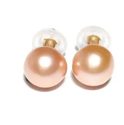

Round 7-8mm pearl earrings, 18K gold