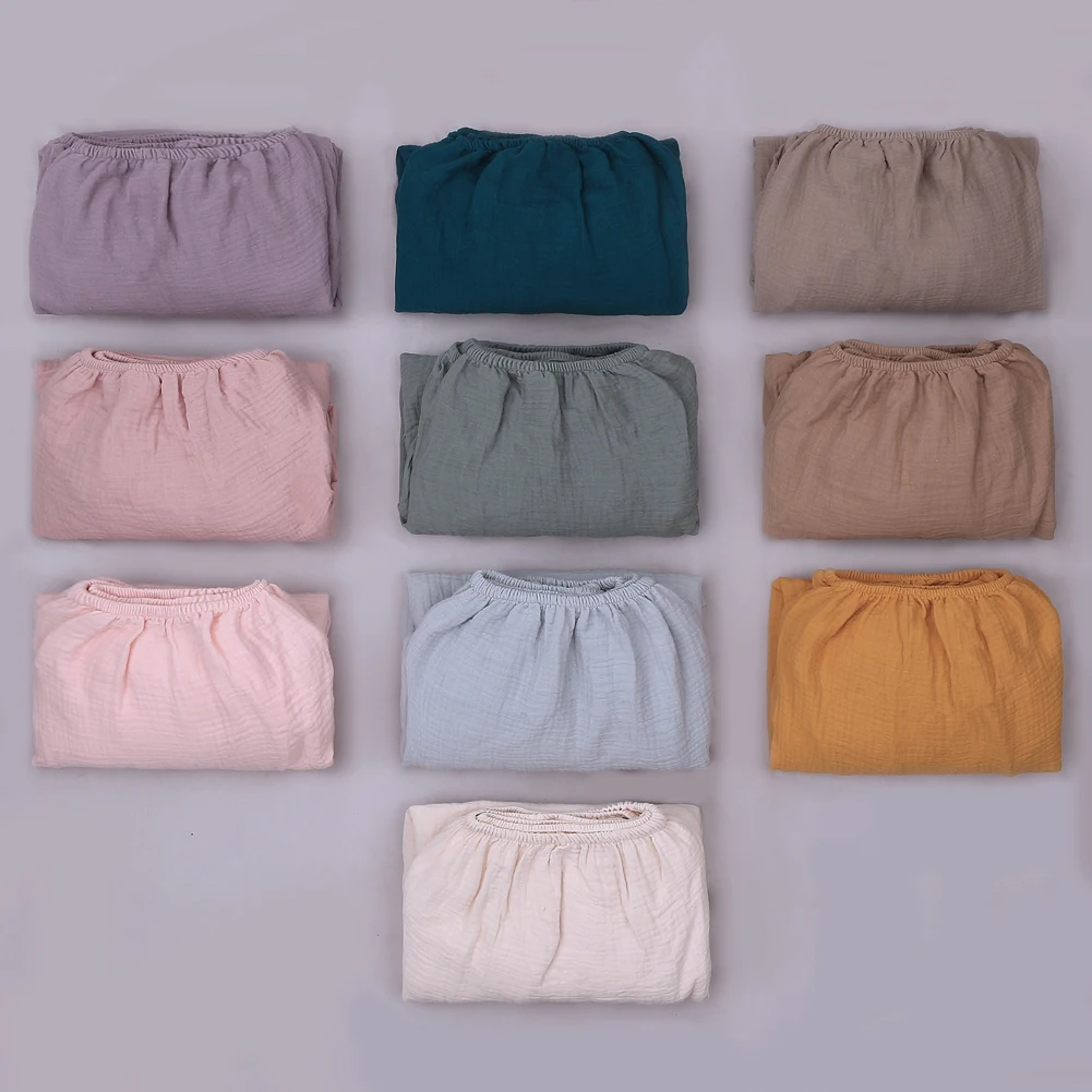 Muslin Baby Fitted Crib Sheet Organic Cotton Crib Sheet for Standard Crib and Toddler Mattresses cot fitted sheet 130*70*25cm