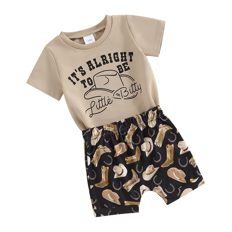 Комплект с шортами для маленьких мальчиков рубашка коротким рукавом и буквенным