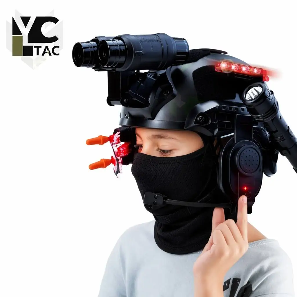 Фото Тактический шлем YCTAC для детей: регулируемый, легкий, защитный – для страйкбола, пейнтбола, боевых игр, полицейских ролевых игр №1