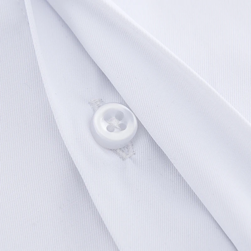 M-6XL Classic Men's French Cuffs Dress Shirt Long Sleeve Covered Placket Formal Business Standard-fit Office Work White Shirts