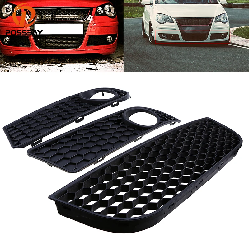 

Car Fog Light Lamp Cover Lower Bumper Grille Fog Lamp Decora Grilles Vent for VW Polo MK4 9N3 2005 2006 2007 2008 2009 Facelift