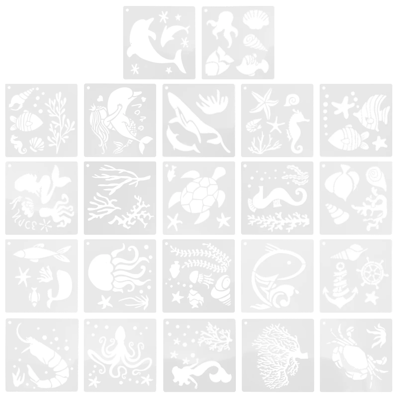 

Stencils Template Painting Stencil Animal Sea Templates Kids Drawing Underwater Creature Diyreusable Ocean Sprayshark World