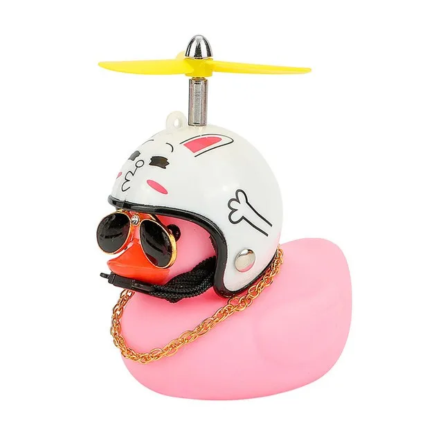 Car Duck Rubber Duck With Helmet Little Yellow Duck In The Car With Glasses Car Interior Dashboard Decoration Car Accessories