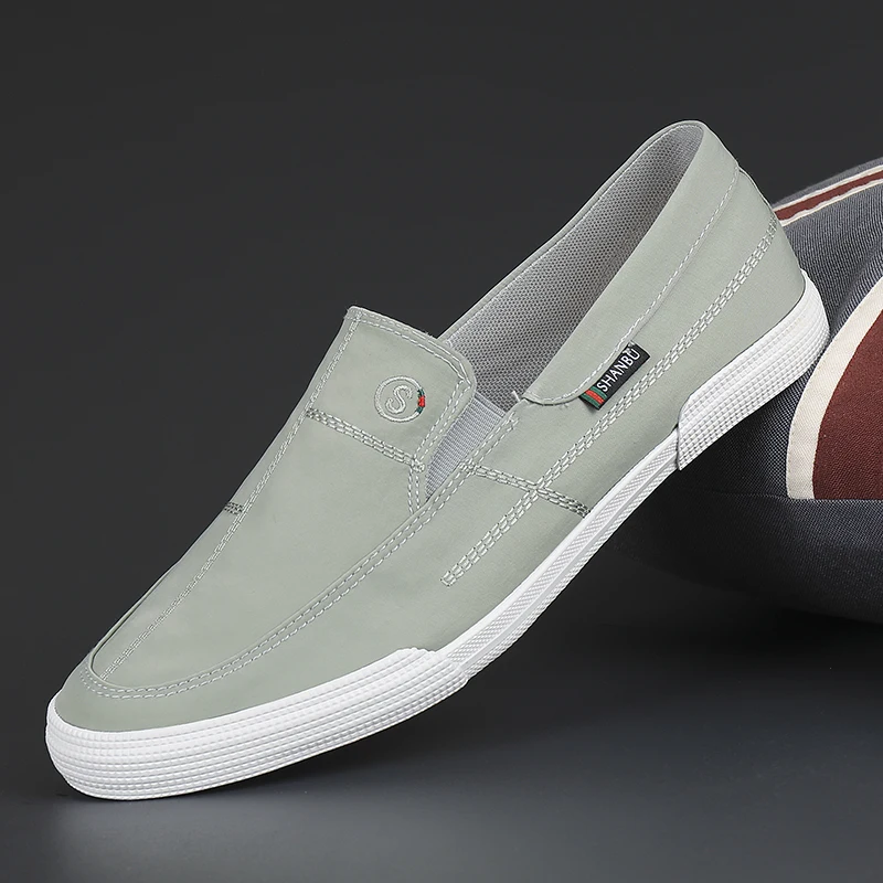 

Men's Flat Canvas Shoes New Spring Summer Breathable Footwear Hemp Lazy Flats For Men Cheap Moccasins Male Loafers Driving Shoes