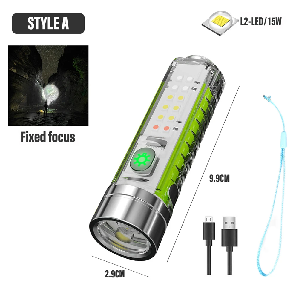

Rechargeable Led Flashlight Strong Magnets Torch Fishing Searching Mini Multifunction Camping Lantern Wholesale 2023 30w Led Hot
