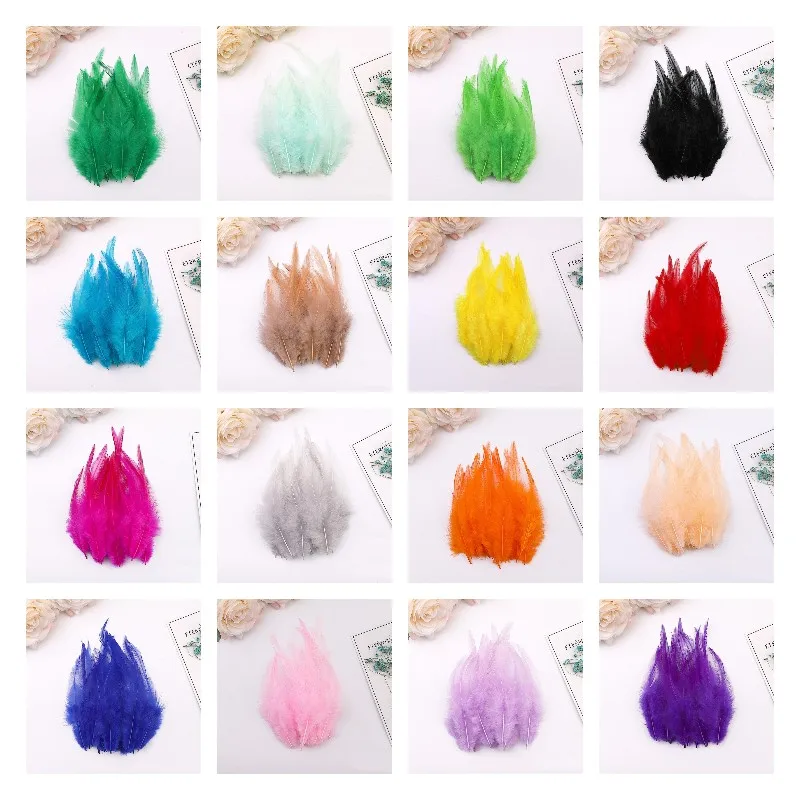

50Pcs/Pack 8-15cm Ornament Multicolor Full Down Feather Diy Dyed Turkey Feather for Handicraft Accessories