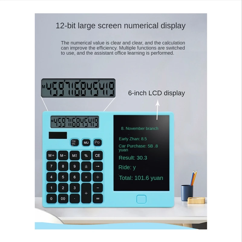 Настольные калькуляторы с 12-значным дисплеем и стираемым блокнотом для