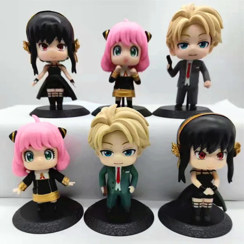 

6Pcs/Set 10CM PVC Mini Spy X Family Figures Anya Forger Loid Forger Yor Forger Figurine Manga Doll Toys