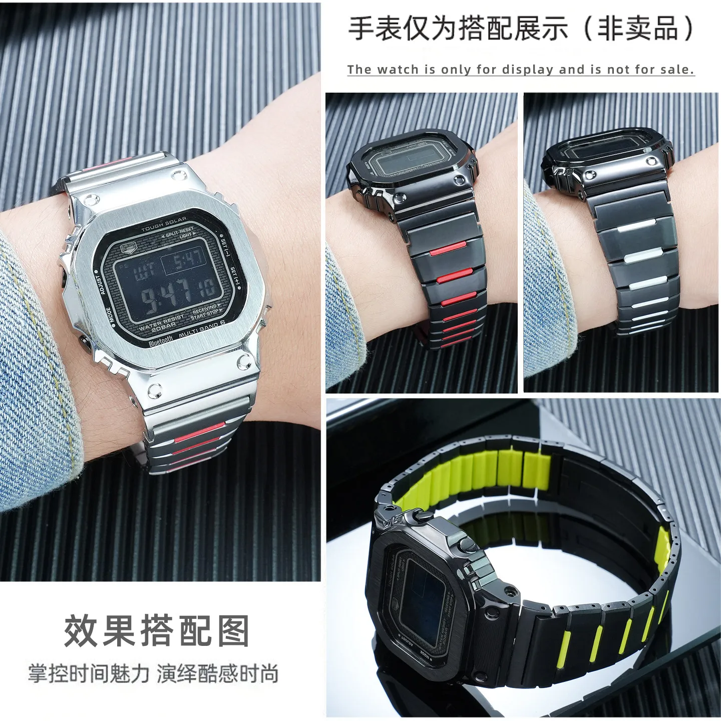 Фото Модифицированный ремешок из нержавеющей стали GMW-B5000 для Casio G-SHOCK GMW-B5000 GM-B2100, комплект для модификации часов, металлическая цепочка для часов B5000 №5