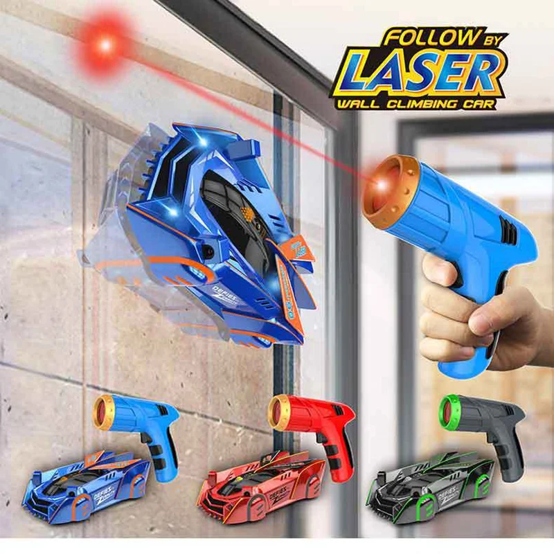 RC Car Stunt Infrared Laser Tracking Wall Ceiling Climbing Follow Light Remote Control Drift Car Electric Anti Gravity Car Toys