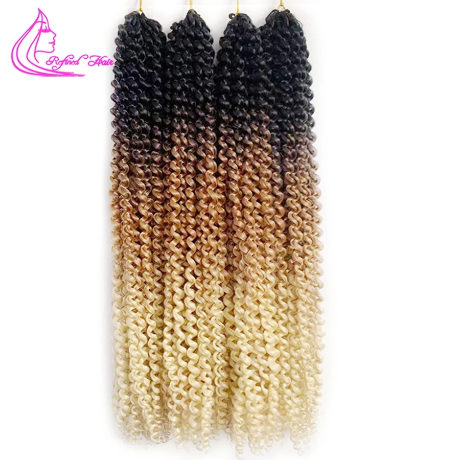 Passion Twist Hair Crochet Braids Synthetic Curly For Goddess Locs Water Wave Braiding Extensions Ombre Brown Honey Blonde |