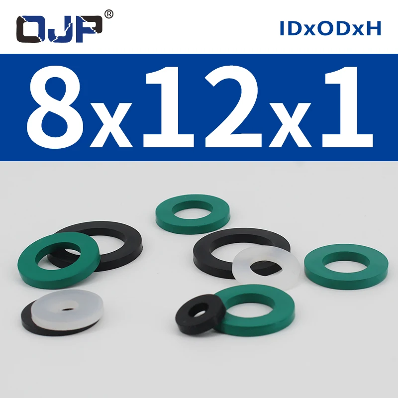 Плоская прокладка M8x12x1 мм нитриловая силиконовая фторкаучук NBR VMQ FKM
