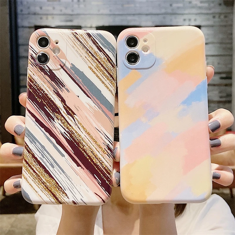 

Rainbow Pattern Painting Case For Huawei P30 P20 P40 Lite P50 Pro P Smart Z S Pro Plus 2019 2018 Soft Silicone Back Cover Case