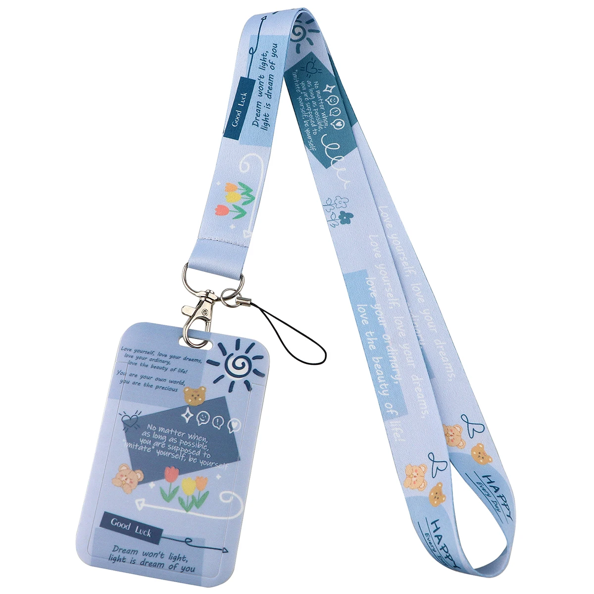 

Tulip Flower Neck Strap For Card Badge Gym Keychain Simple Style Lanyard Key Holder DIY Hanging Rope Phone Accessories