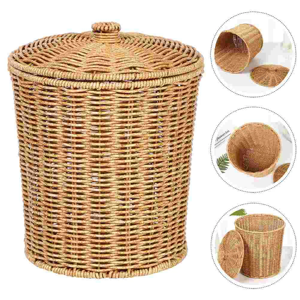 

Basket Wicker Storage Laundry Woven Hamper Bin Clothes Dirty Baskets Rattan Trash White Can Waste Seagrass Toy Wastebasket