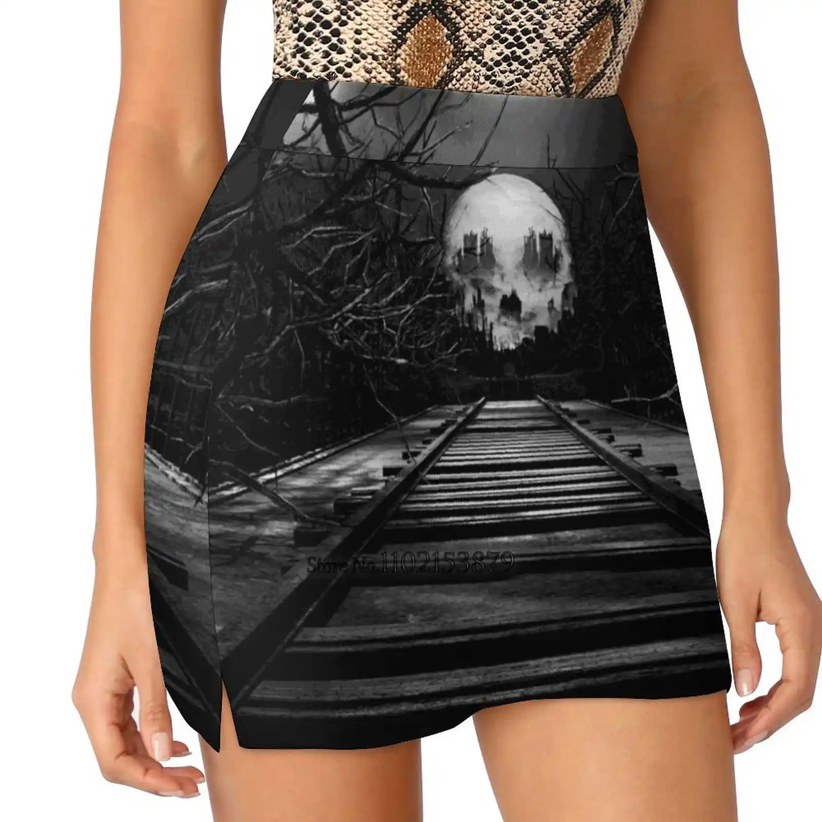 Конец линии новые женские юбки двухслойное короткое платье с принтом