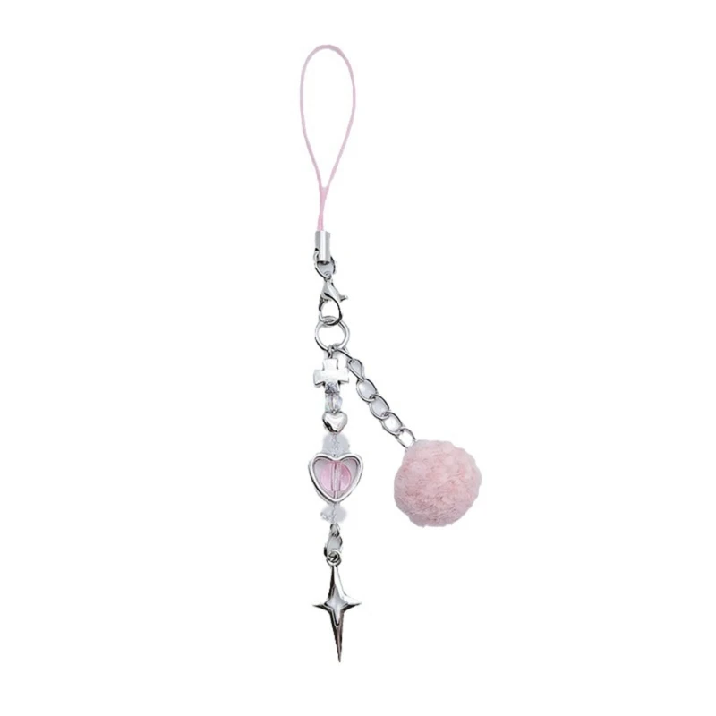 

Y2K Phone Chain Heart Charm Pendant Mobile Phone Lanyards Keychain