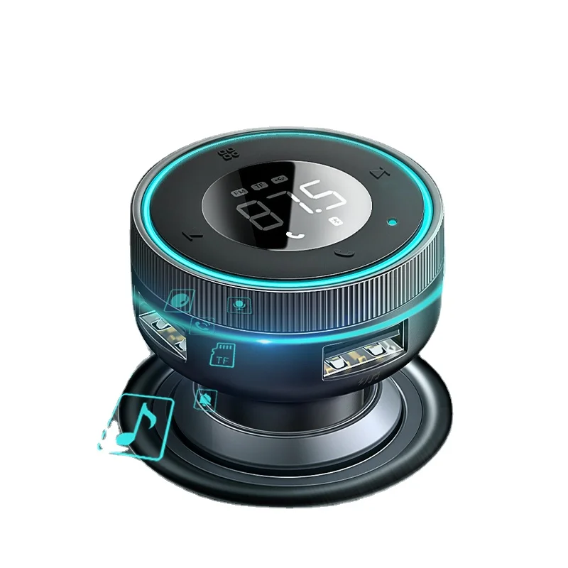 

FM Transmitter Modulator Car Bluetooth 5.0 Handsfree Aux Adapter 3.4A Dual USB Car Charger MP3 Player Radio Transmitter