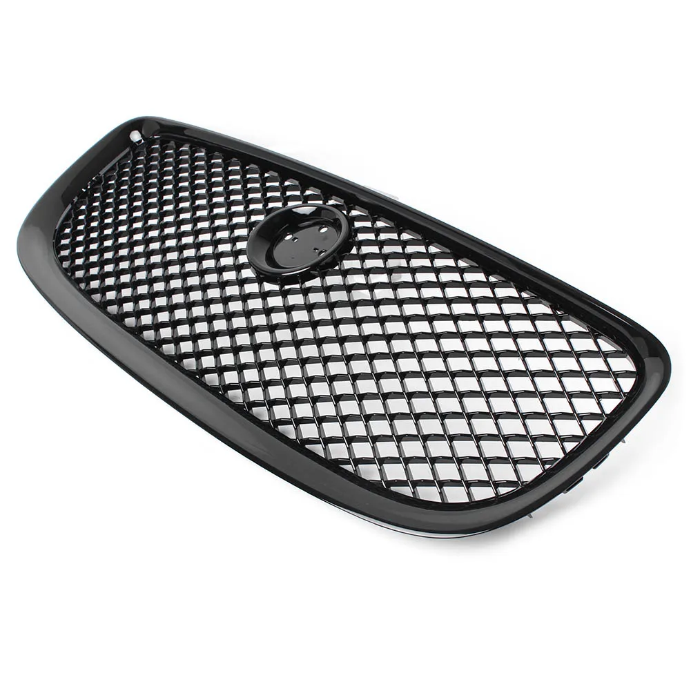 Глянцевая черная решетка переднего бампера автомобиля сотовая сетка с логотипом