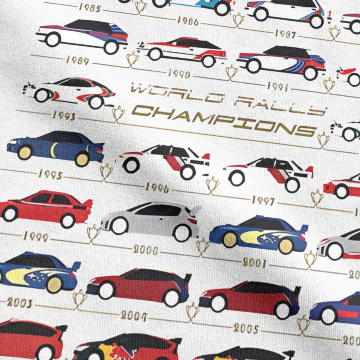 Футболка World Rally Aces с автомобилем для мужчин и женщин из чистого хлопка футболка