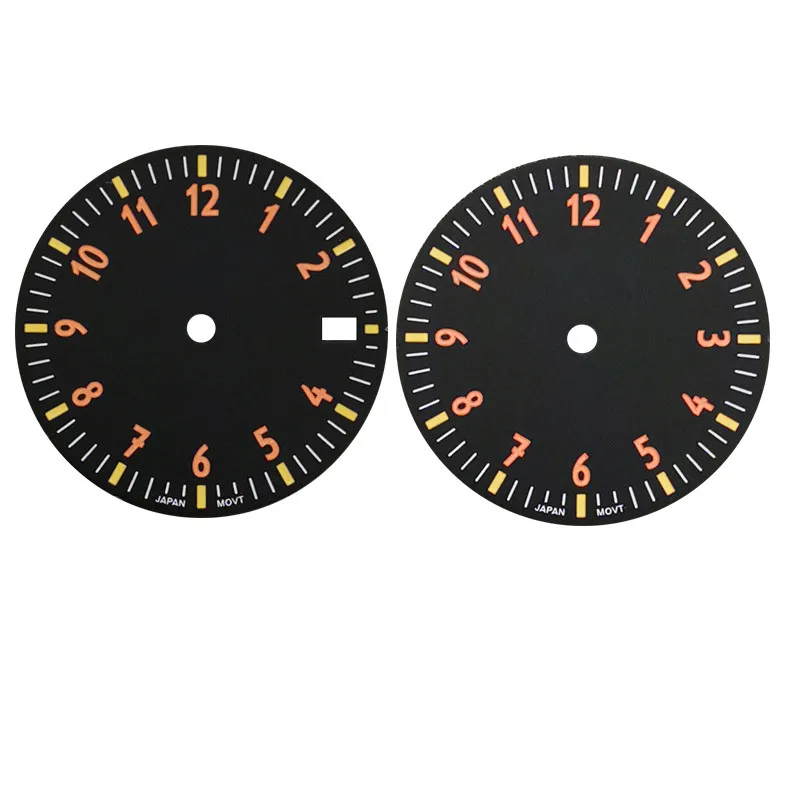 Mod 28.5mm New Green Luminous Date Window Watch Dial Literally Fit for NH35 NH36 4R 7S Movement