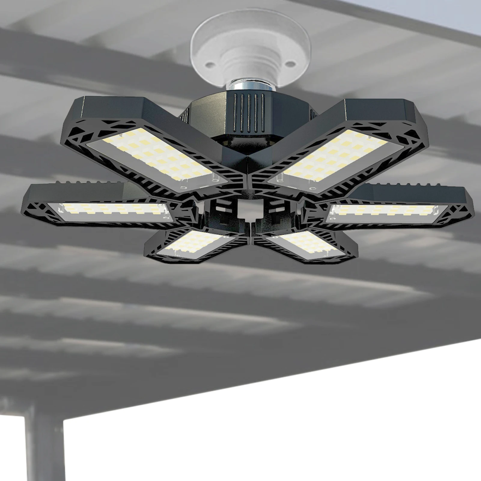 

Foldable Garage Light LED Shop Light Base Deformable Light Fixtures for Workshop Attic Basement
