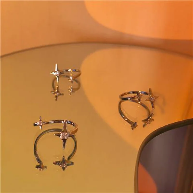 

Disney Starry Sky Series Zircon Light Diamond Niche Design Jewelry Sterling Silver Open Adjustable Ring