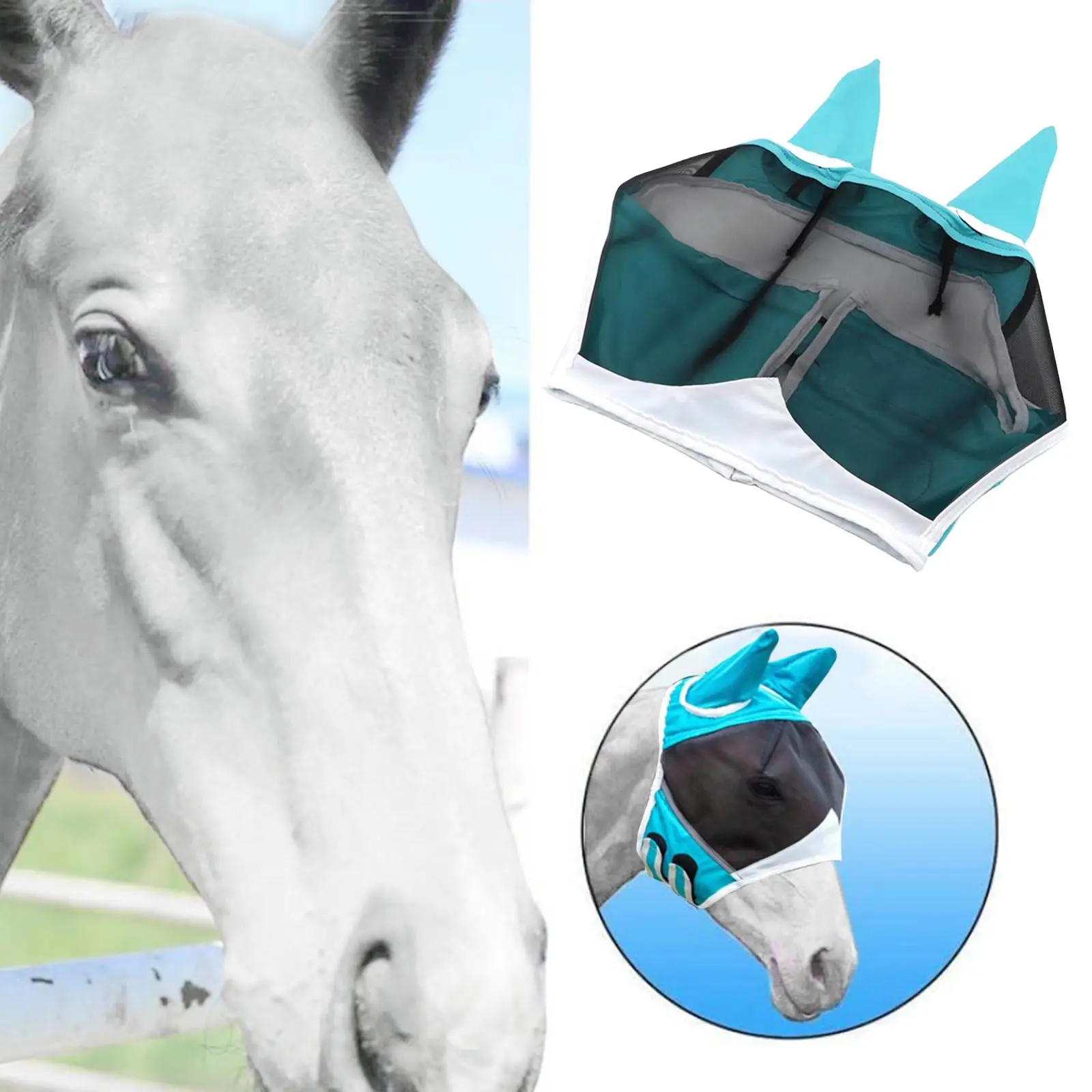Сетчатая вуаль Equine для защиты от насекомых УФ-комаров |