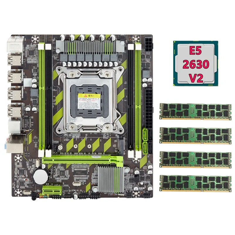 

Материнская плата AU42 -X79 + процессор E5 2630 V2 + 4x4 ГБ DDR3 1600 МГц REG ECC ОЗУ комплект памяти LGA 2011 M.2 NVME материнская плата