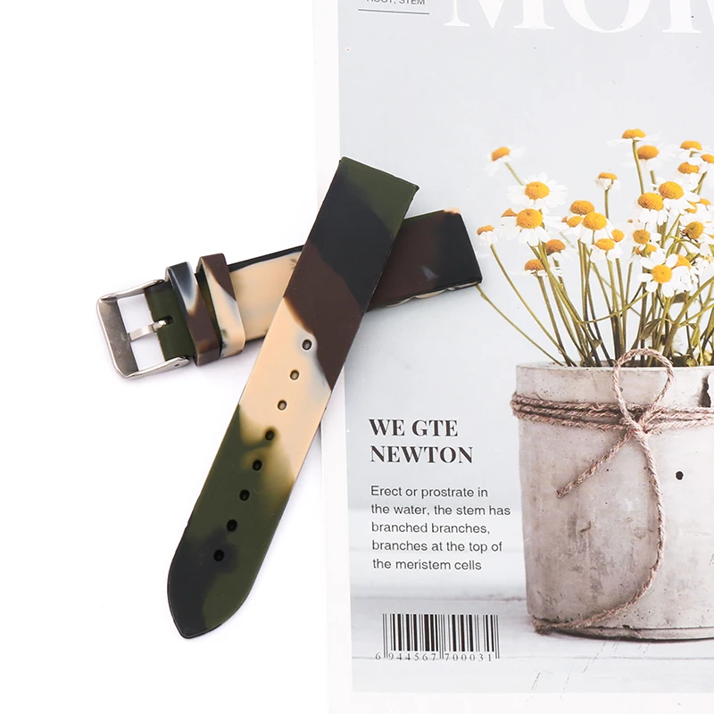 12mm14mm16mm18mm20mm22mm24mm men's silicone strap watch accessories sports waterproof rubber watch strap buckle watchband