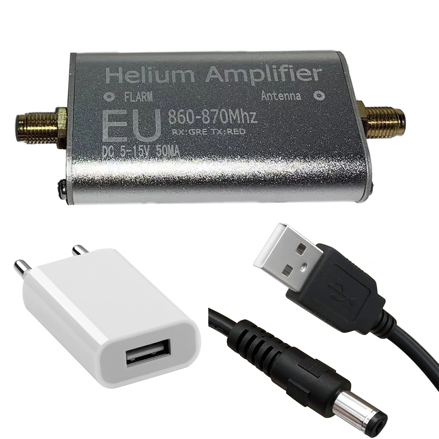 

868 MHz RX 8dB , TX 0dB AMP Helium Singal Extender Flarm Signal Booster Filter Bias Tee 868mhz