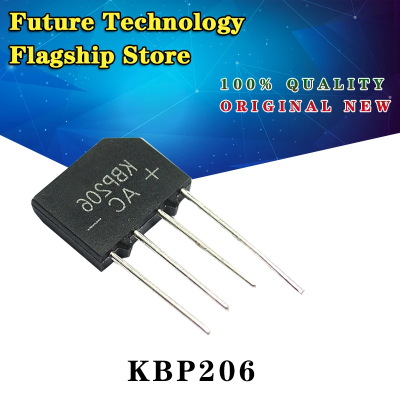 

10PCS/Lot New KBP206 KBP206G DIP Bridge Rectifier 2A 600V Wholesale Electronic