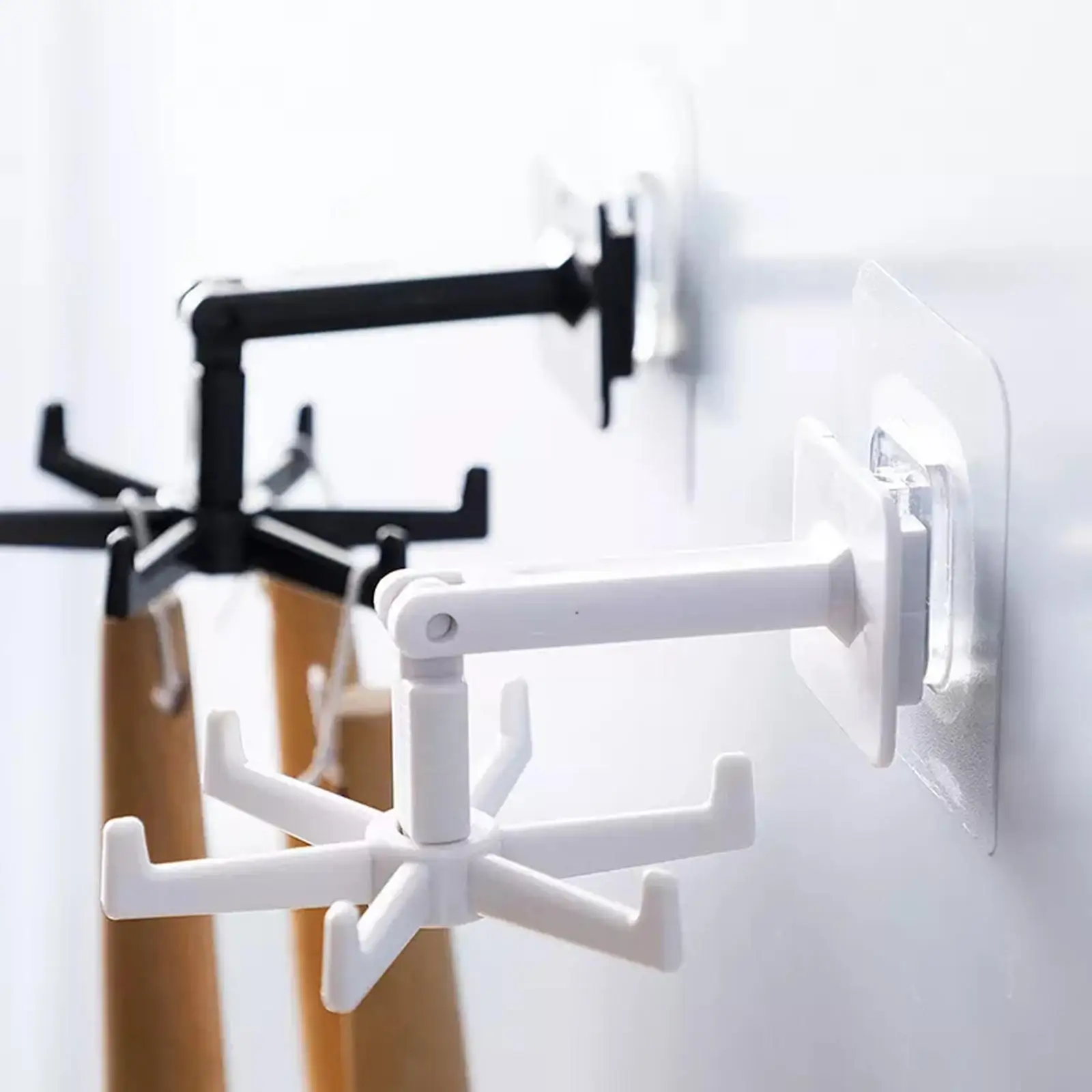 

360 Degrees Rotated Kitchen Hooks Self Adhesive 6 Hooks Wall Home Kitchen Accessories Gadgets Hook Door U4f0