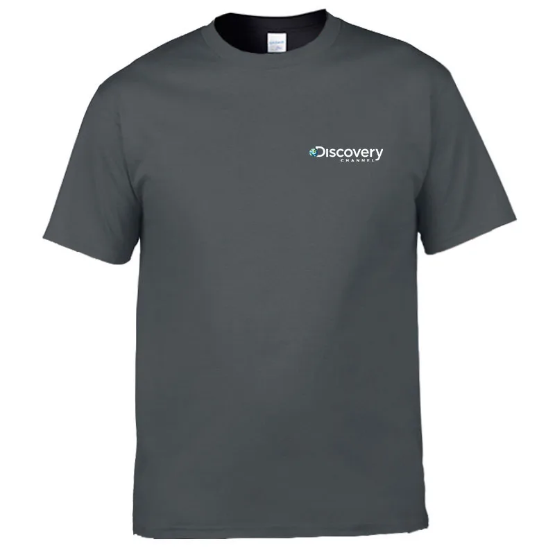 

Discovery Channel Printed Summer Men's Cotton T-Shirt Outdoor Adventure Trend Apparel Comfortable Breathable Short Sleeve Shirt