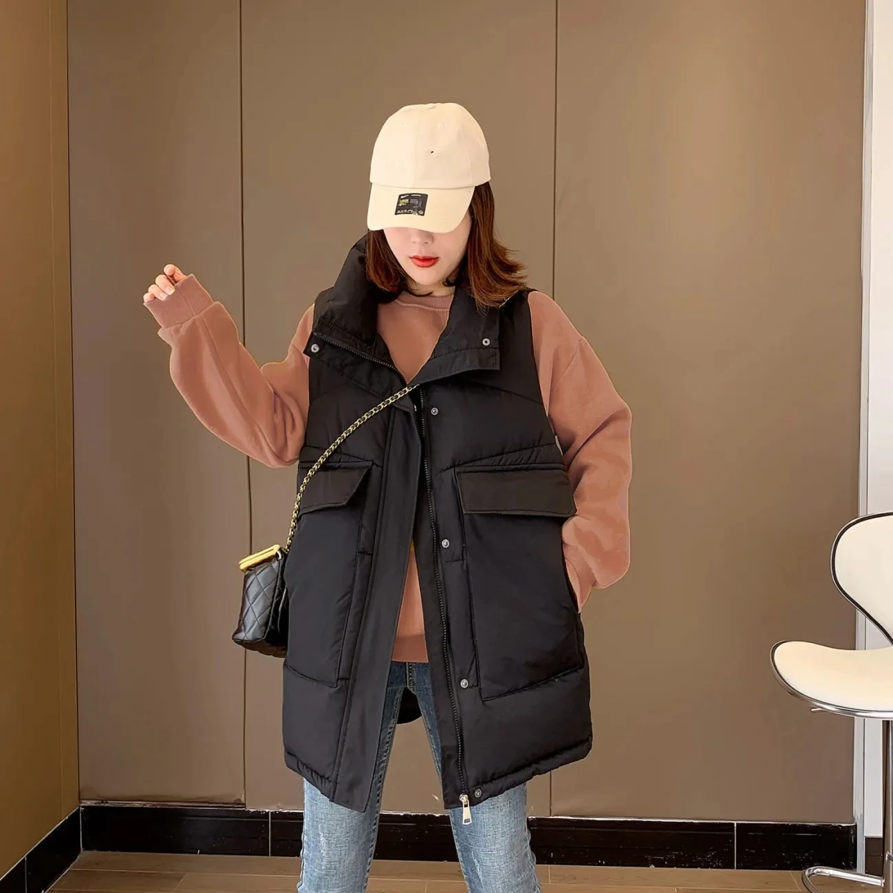 Новинка 2022 осенне-зимний женский пуховый хлопковый жилет женское пальто средней