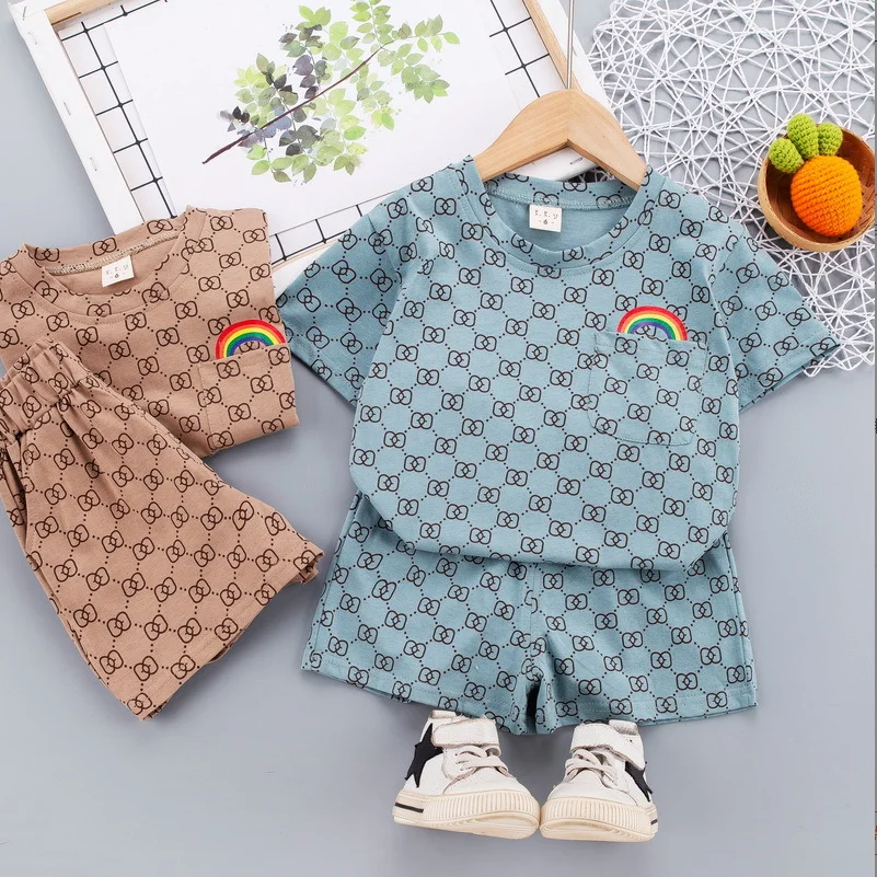 

2pcs Boys Summer Clothes Sets Children Fashion Shirts Shorts Outfits for Baby Boy Toddler Tracksuits Boy Clothing Set