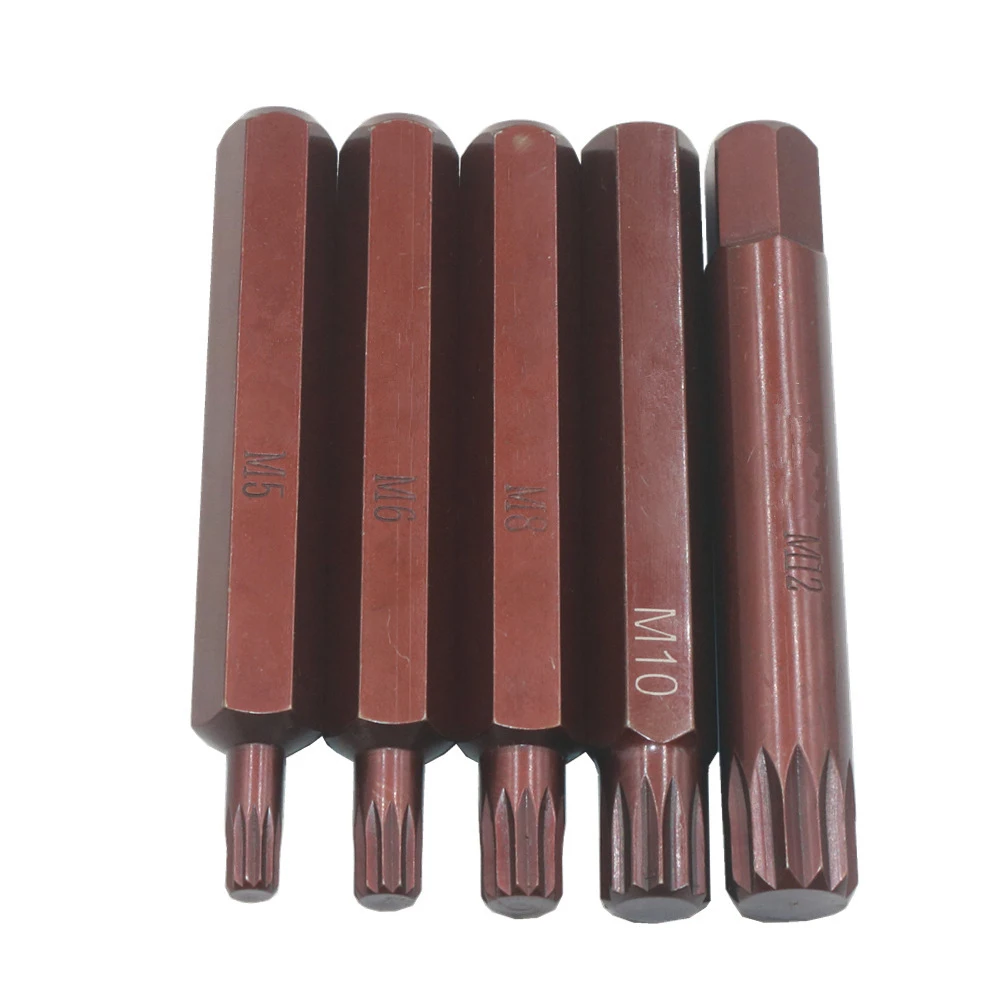 

5pcs M5-M12 75mm Torx Star Screwdriver Bit Hex Shank For Impact Screwdriver Head